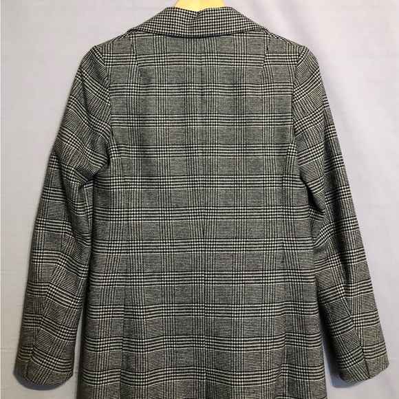 All Saints Paityn Check Coat Womens 2 Italian Wool Black Gray Lined - Picture 11 of 16